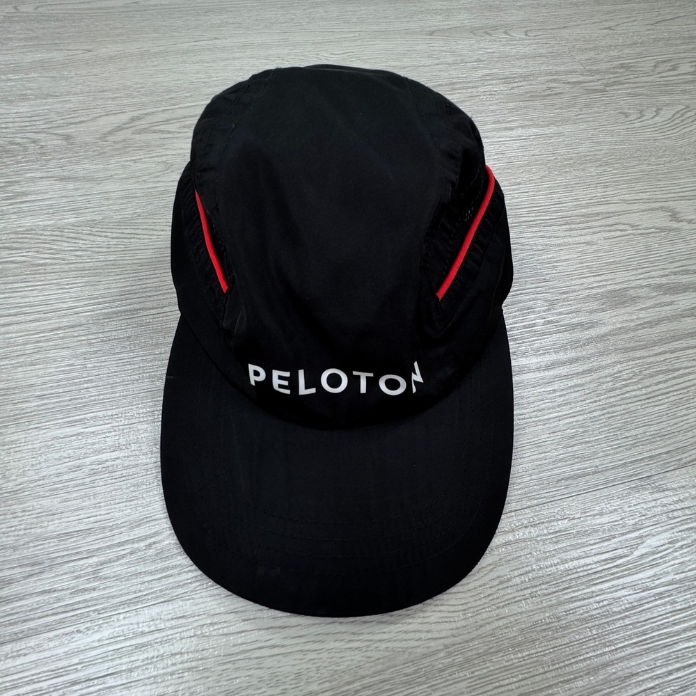 Peloton Men's Running Hat 5 Panel Performance Mesh Cap Black One Size Adjustable